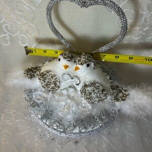 White and Silver Decorative cake topper for wedding cake